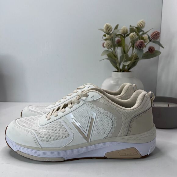 Vionic Walk Strider 001 Lace Up Sneaker Cream/Gold Low Top Women's 11 Tried On - Picture 1 of 9
